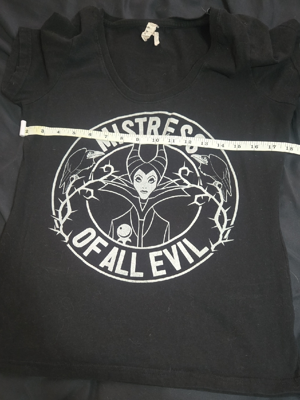 Women’s Black Short Sleeve Graphic Tee - ‘Mistress of All Evil’